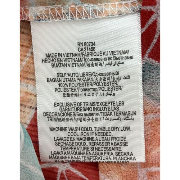 BCBG GENERATION Cami Top Size XS Sea Coral Combo Geometric Print Semi Sheer - Picture 7 of 9